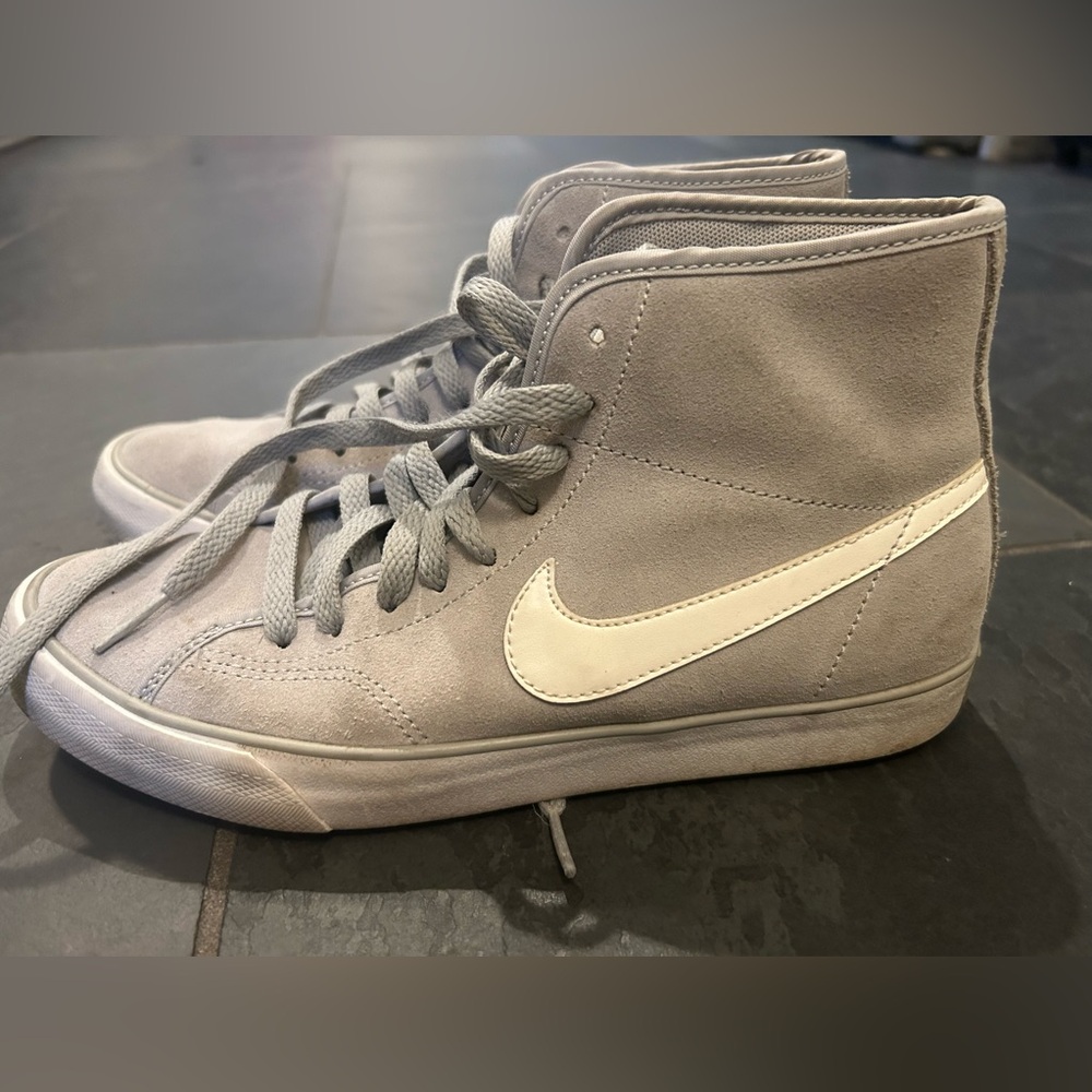 Pearl Gray Suede Mid-Top Nikes